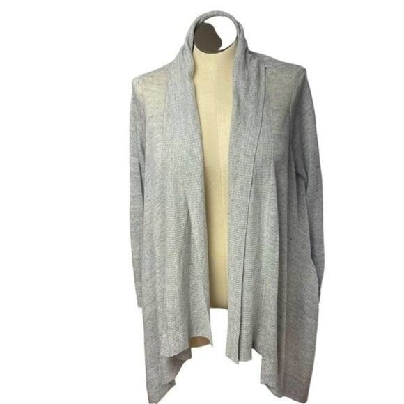 NWOT. - PURE DKNY Linen Cardigan, Gray, Minimalist, Neutral, Coastal, Beach, M/L - Picture 1 of 8
